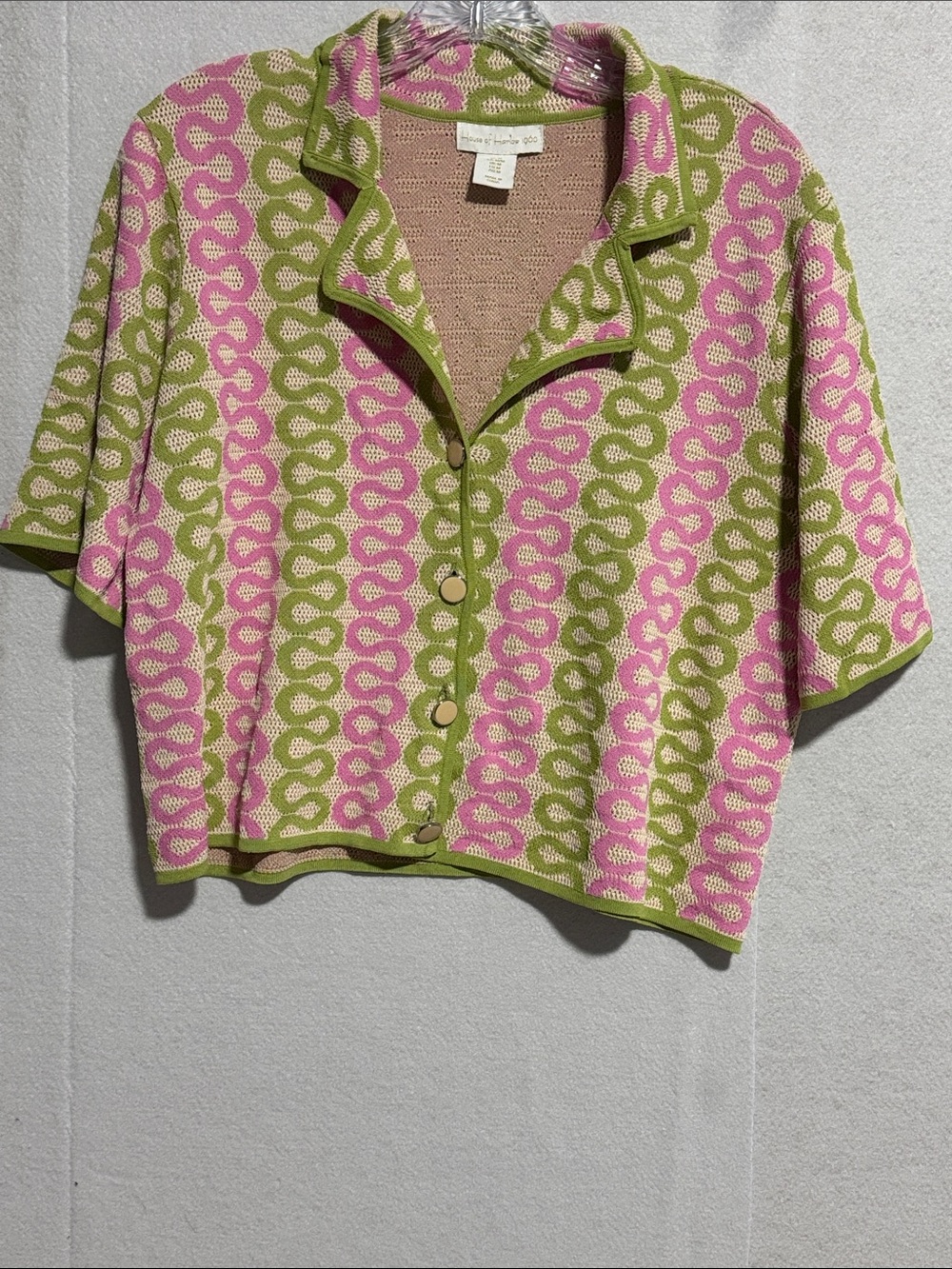 House of Harlow 1960 Festival Boho Pink & Green Knit Two-Piece Set - Picture 3 of 6